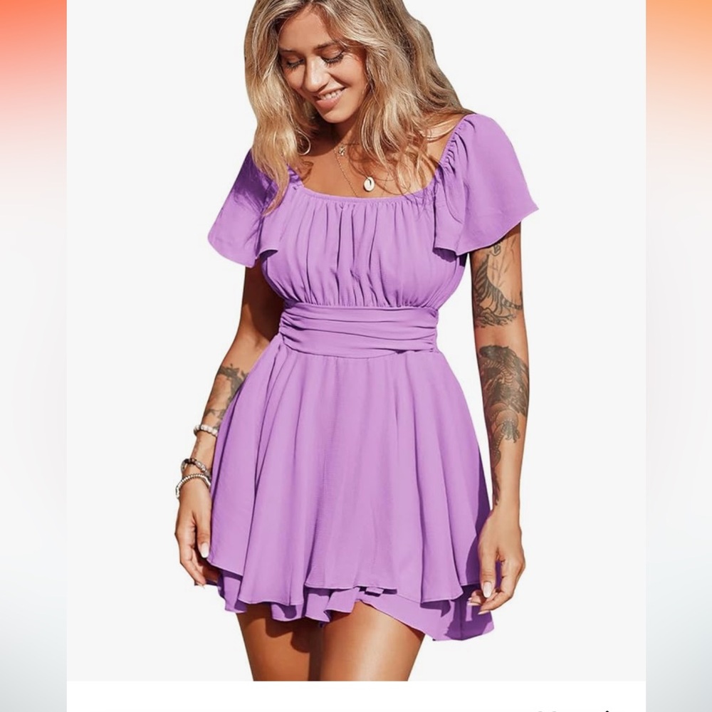 Purple romper dress